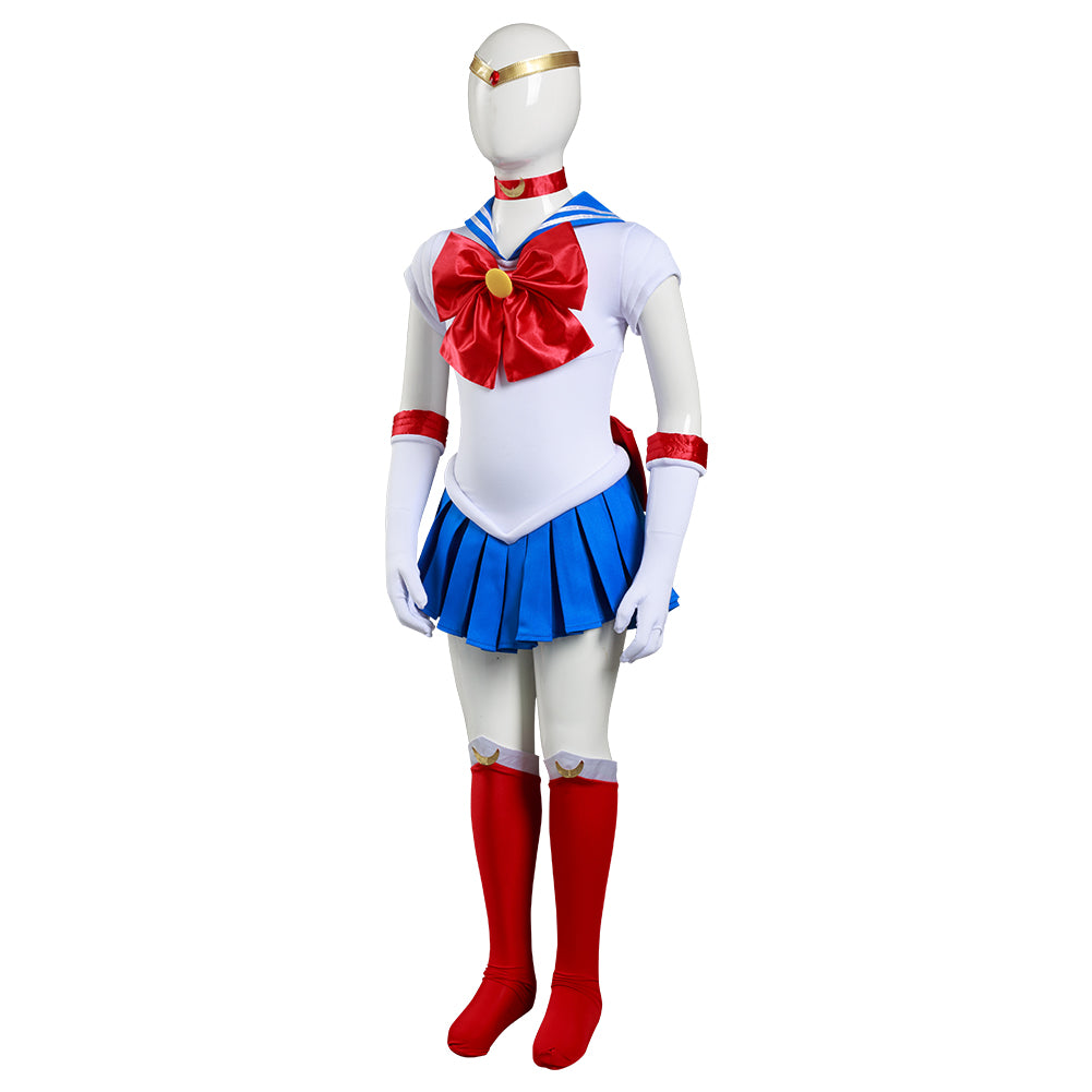 Sailor Moon-Tsukino Usagi Kids Cosplay Costume Skirt Dress Outfit Set Festival Carnival Christmas