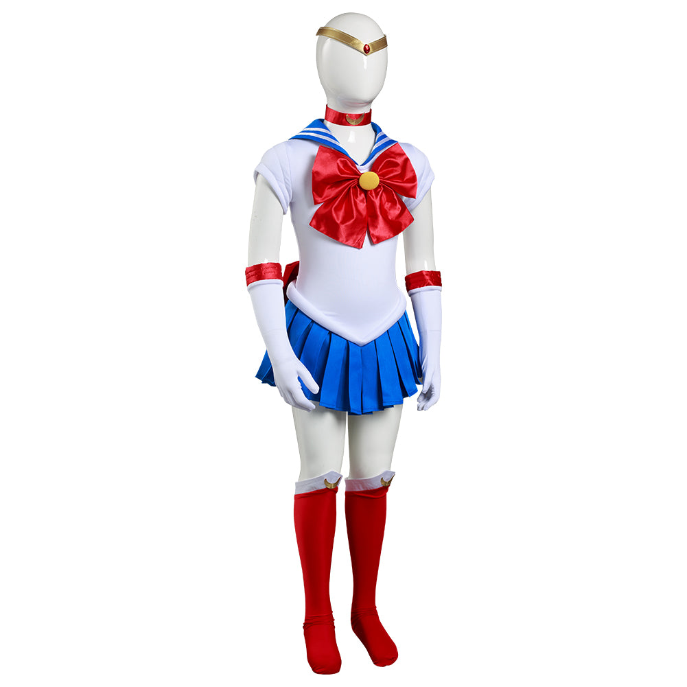 Sailor Moon-Tsukino Usagi Kids Cosplay Costume Skirt Dress Outfit Set Festival Carnival Christmas
