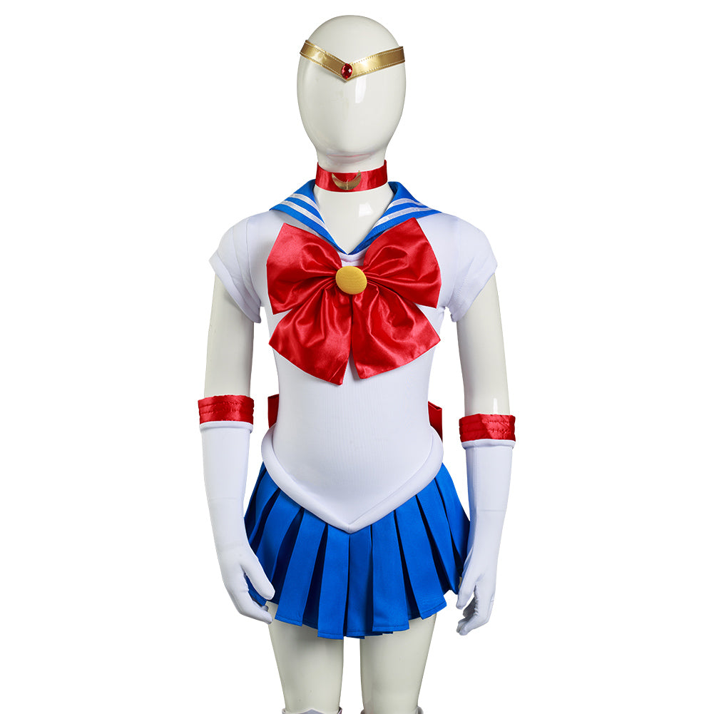 Sailor Moon-Tsukino Usagi Kids Cosplay Costume Skirt Dress Outfit Set Festival Carnival Christmas