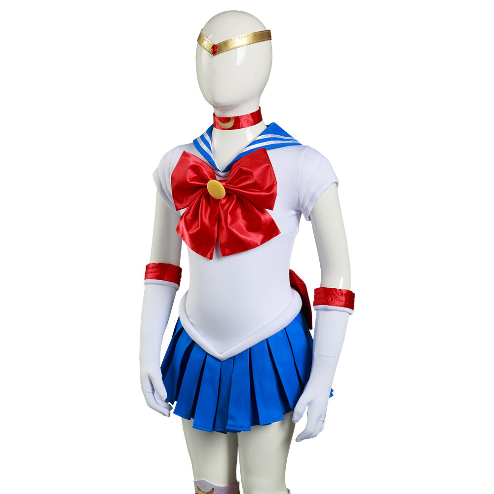 Sailor Moon-Tsukino Usagi Kids Cosplay Costume Skirt Dress Outfit Set Festival Carnival Christmas