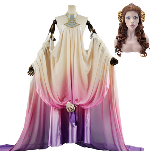 Padme Amidala Naberrie Lake Dress Outfits Cosplay Costume Halloween Suit