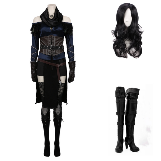 The Witcher 3: Wild Hunt-Yennefer Top Skirt Outfits Cosplay Costume Halloween Carnival Suit