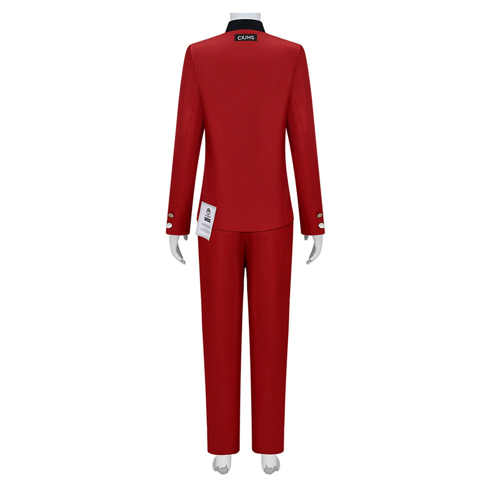 The Hundred Line Tsukumo Ima Woman Red Unifrom Outfits Halloween Carnival Party Cosplay Costume