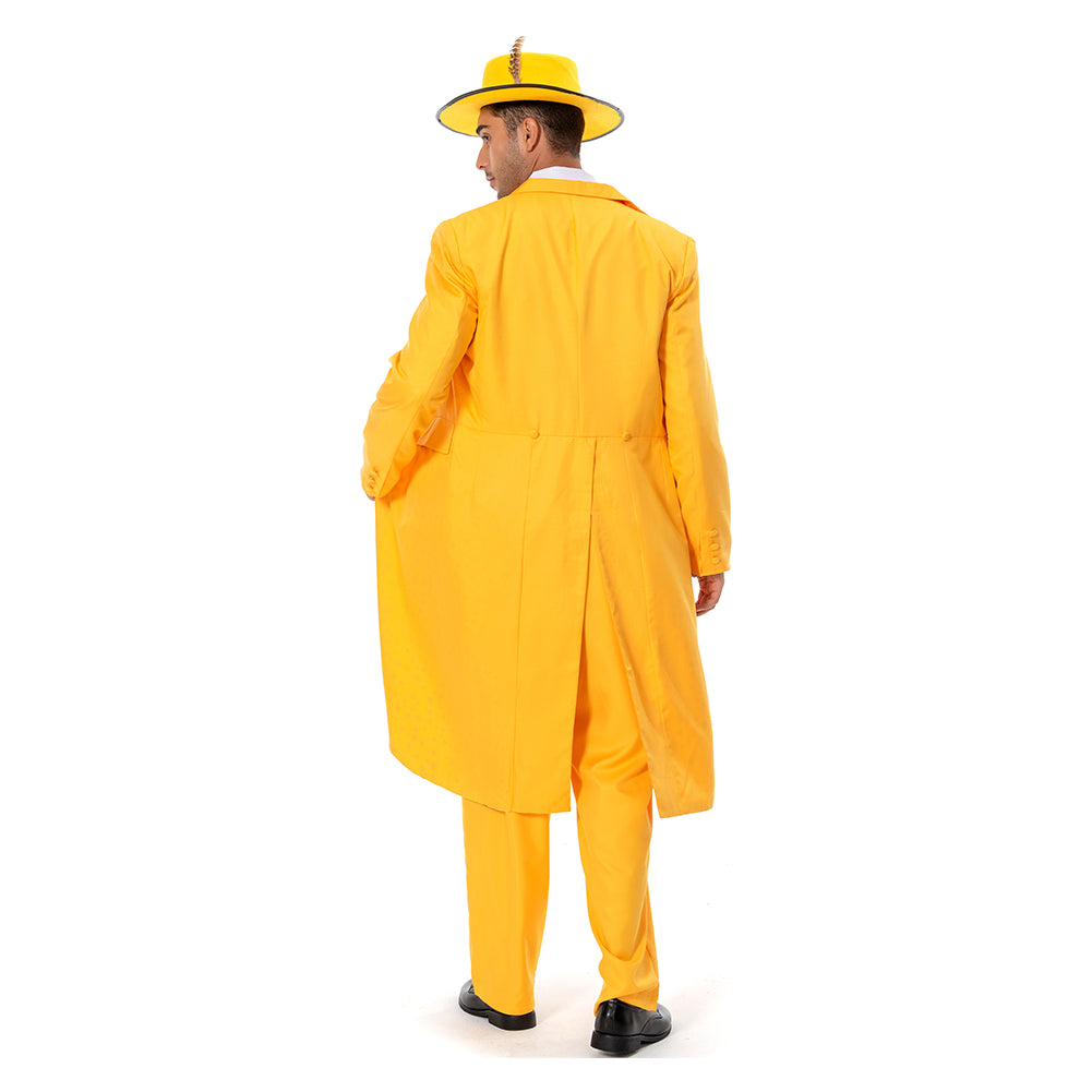 The Mask Jim Carrey Stanley Ipkiss Yellow Cosplay Costume Outfits Halloween Carnival Suit