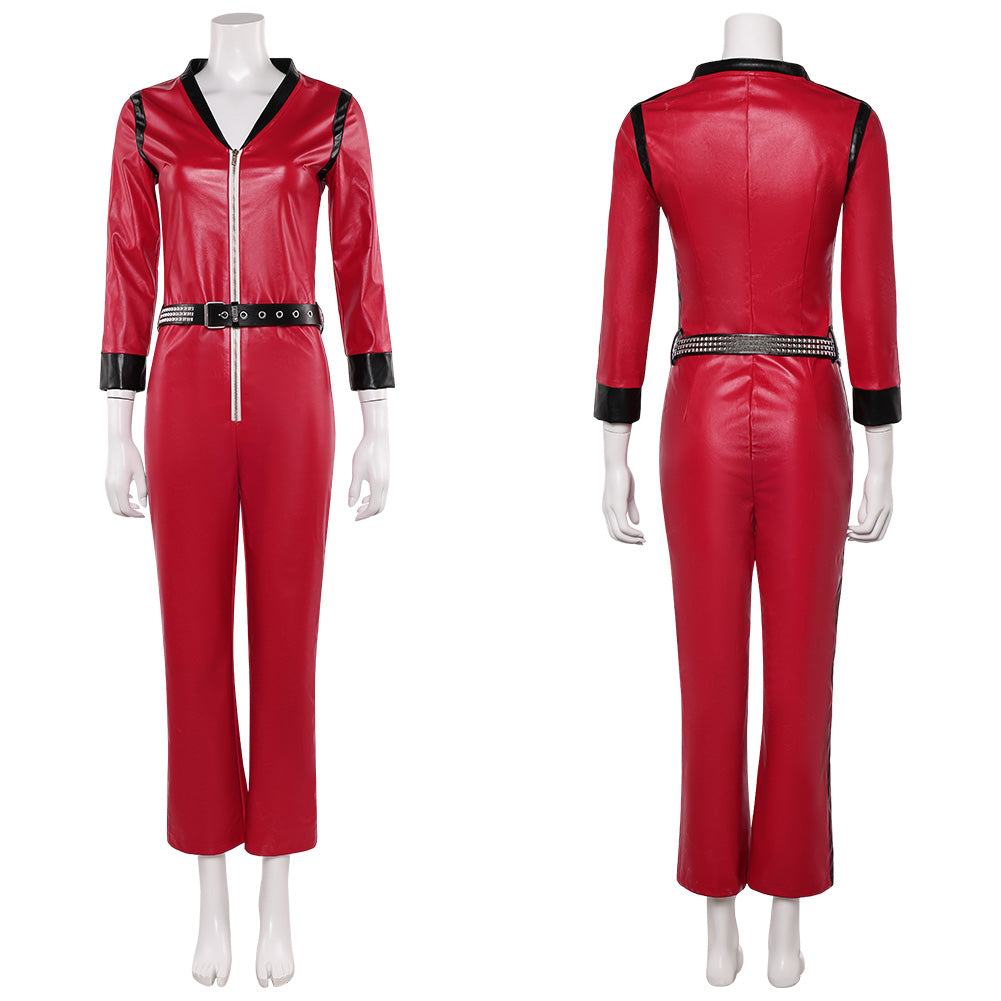 The Runways Jone Jett Women Red Leather Jumpsuit Halloween Carnival Party Cosplay Costume