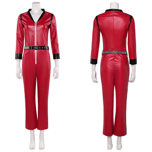 The Runways Jone Jett Women Red Leather Jumpsuit Halloween Carnival Party Cosplay Costume