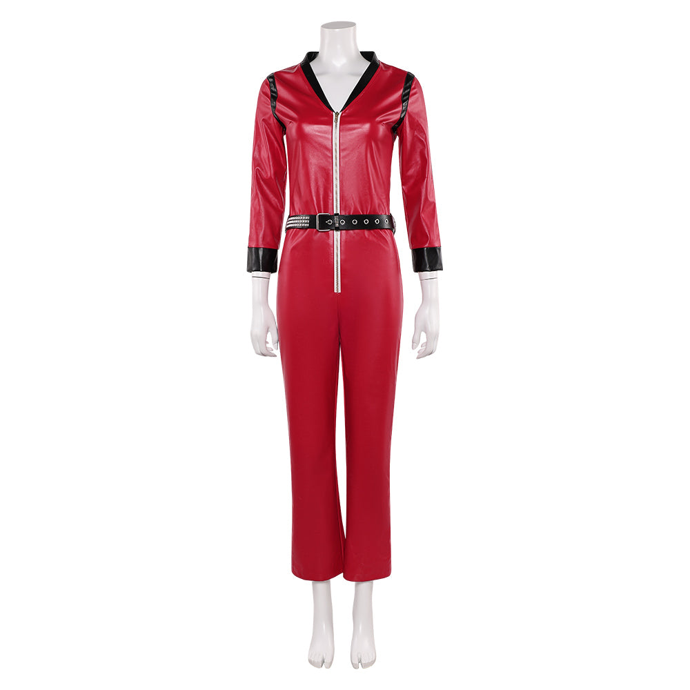 The Runways Jone Jett Women Red Leather Jumpsuit Halloween Carnival Party Cosplay Costume