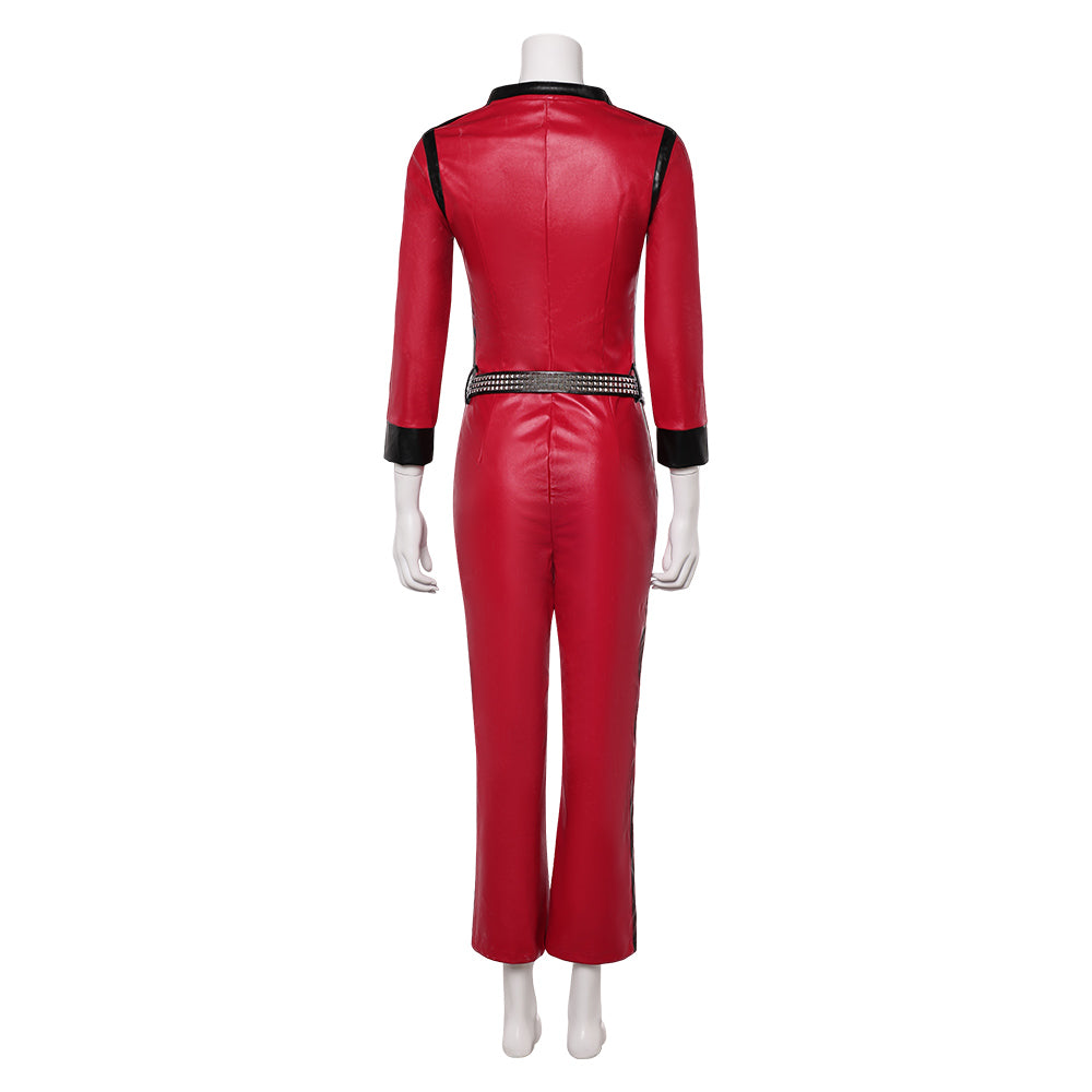 The Runways Jone Jett Women Red Leather Jumpsuit Halloween Carnival Party Cosplay Costume