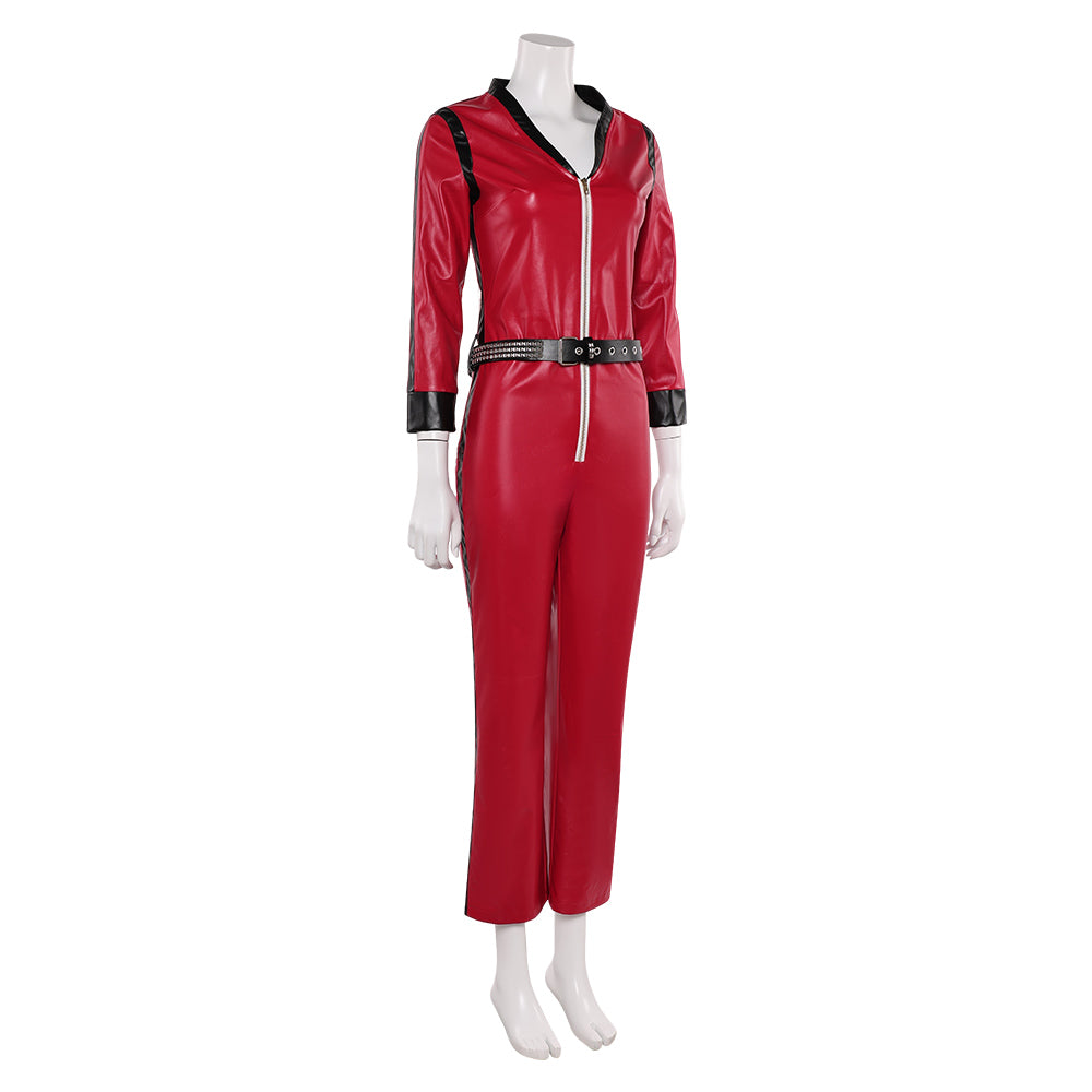 The Runways Jone Jett Women Red Leather Jumpsuit Halloween Carnival Party Cosplay Costume