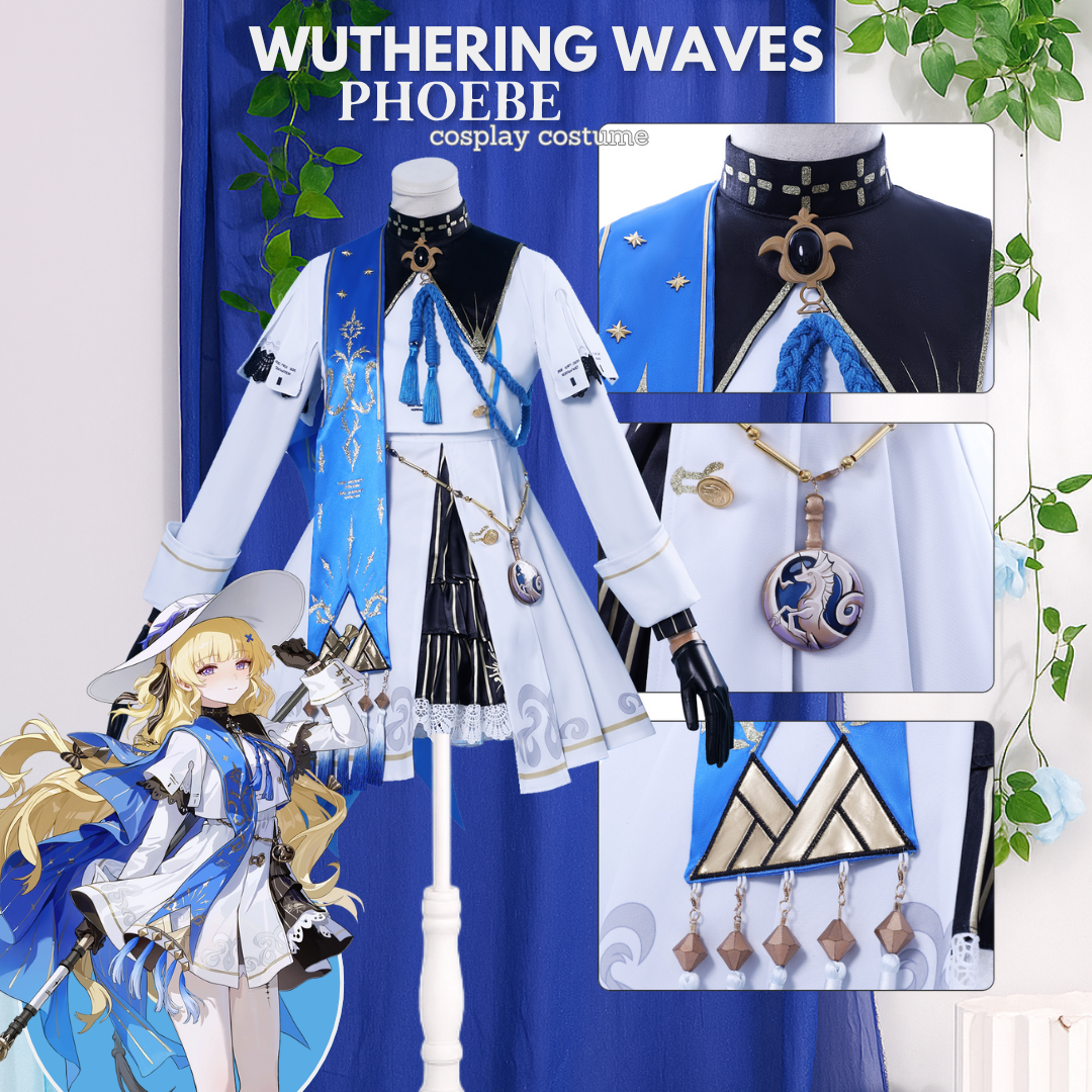 Wuthering Waves Phoebe White Uniform Fullset Outfits Halloween Carnival Party Cosplay Costume