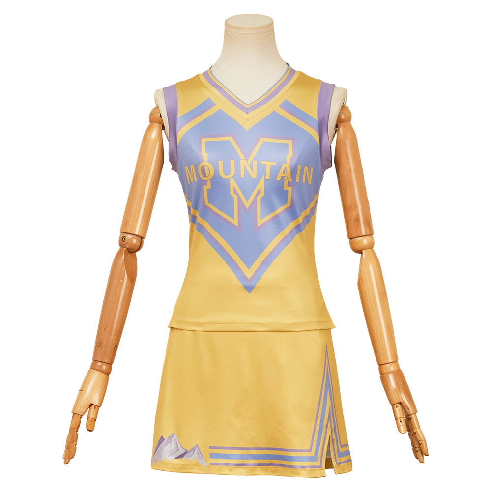Zombies 4 Addison Well Woman Yellow Cheerleader Set Halloween Carnival Party Cosplay Costume