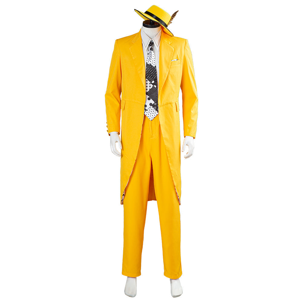 The Mask Jim Carrey Stanley Ipkiss Yellow Cosplay Costume Outfits Halloween Carnival Suit