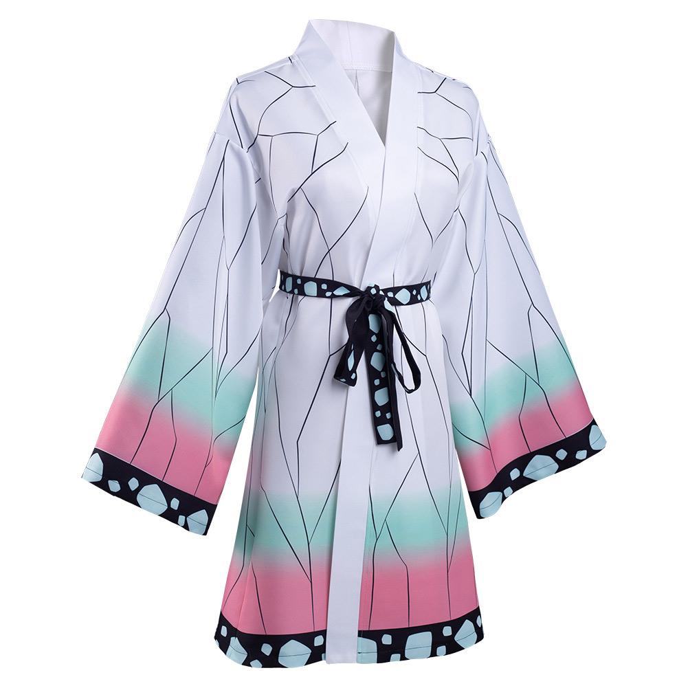 Kimetsu no Yaiba Kochou Shinobu Cosplay Costume Cloak Earings Belt Outfits Halloween Carnival Suit