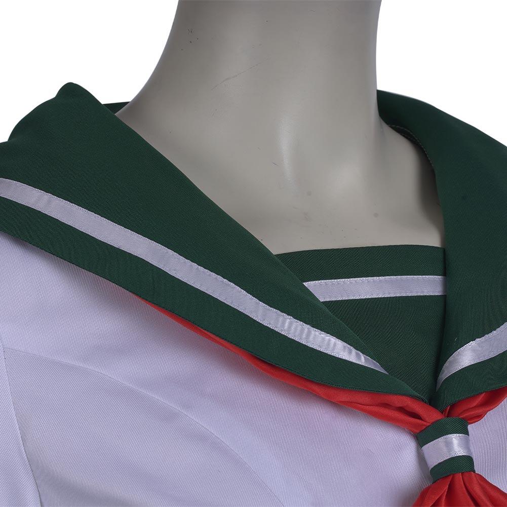 InuYasha Kagome Higurashi Women Girls Uniform Skirt Outfit Cosplay Costume Halloween Carnival Costume
