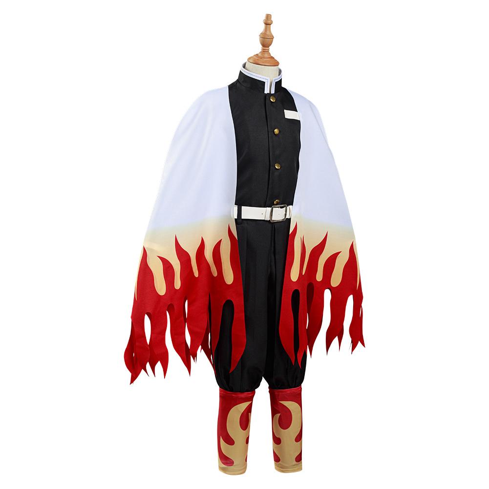 Kimetsu no Yaiba Rengoku Kyoujurou Kids Children Coat Pants Cloak Outfits Cosplay Costume Halloween Carnival Suit