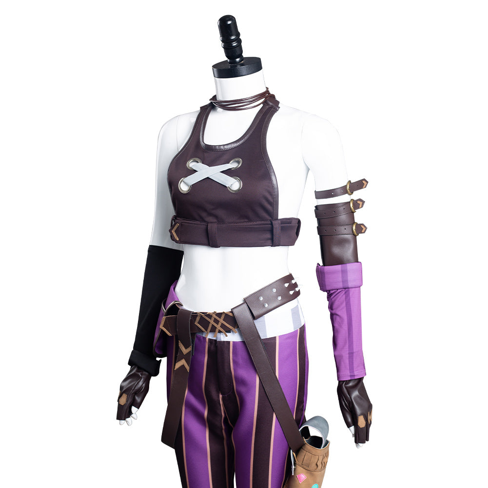 Arcane: League of Legend Jinx Fullset Outfits Halloween Carnival Cosplay Costume 