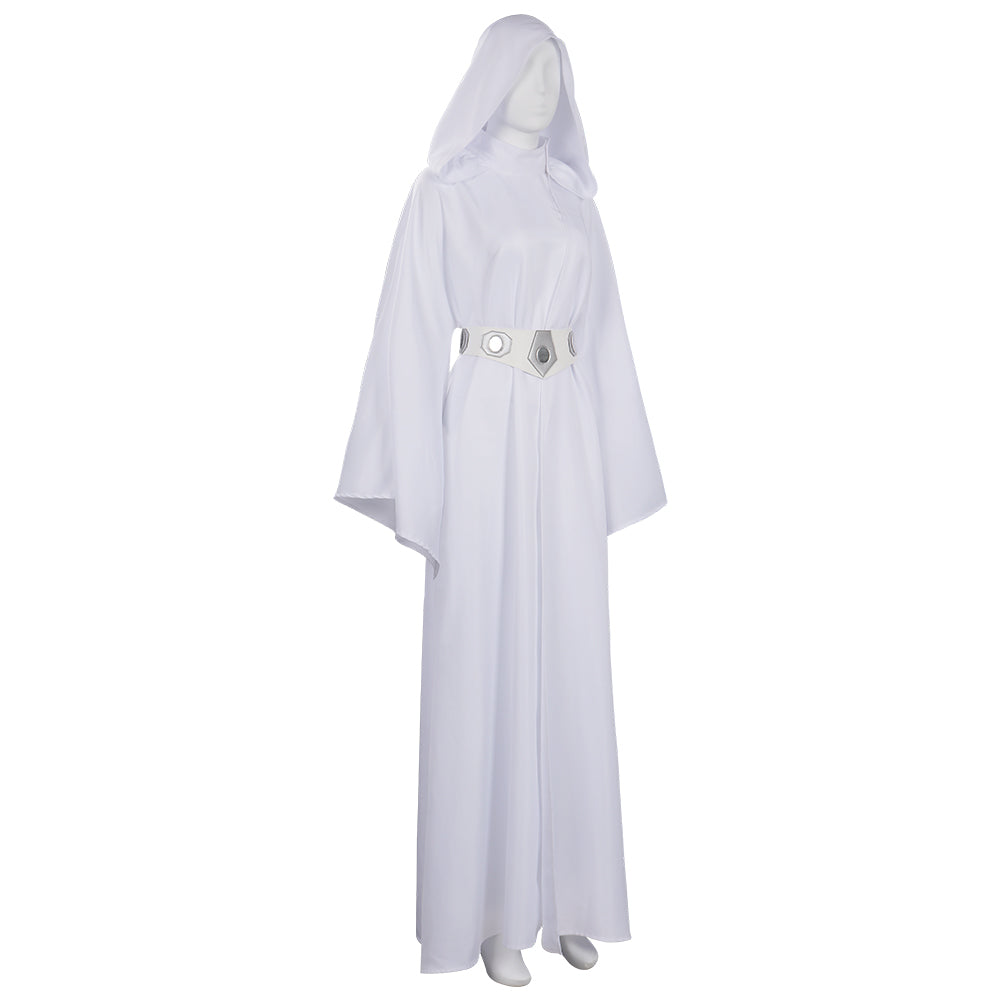 Princess Leia Cosplay Costume White Dress Outfits Halloween Carnival Suit