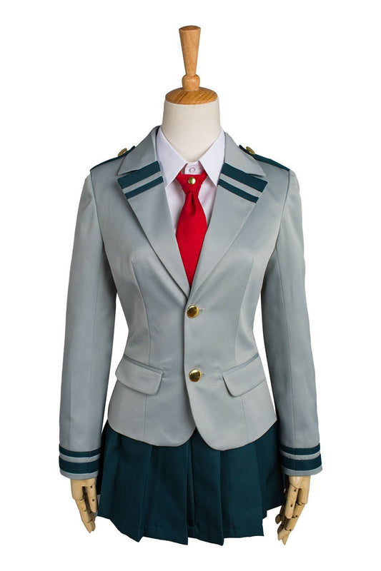 My Hero Academia Tsuyu Ochaco Uraraka School Uniform Cosplay Costume Outfits Halloween Carnival Suit