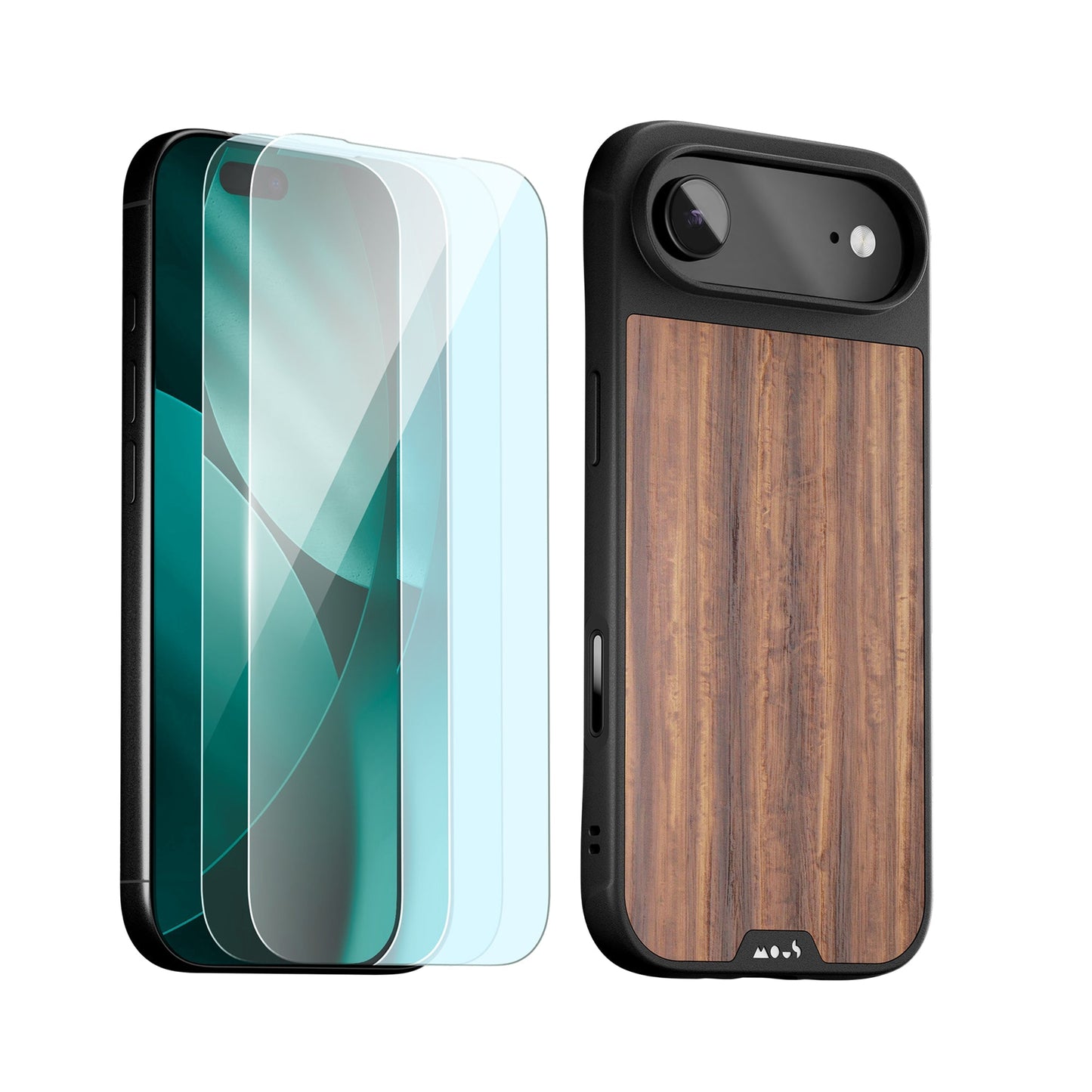 Walnut Protective Case and Screen Protector - iPhone Protection Kit