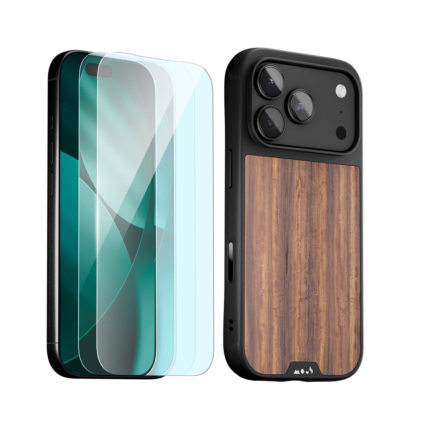 Walnut Protective Case and Screen Protector - iPhone Protection Kit