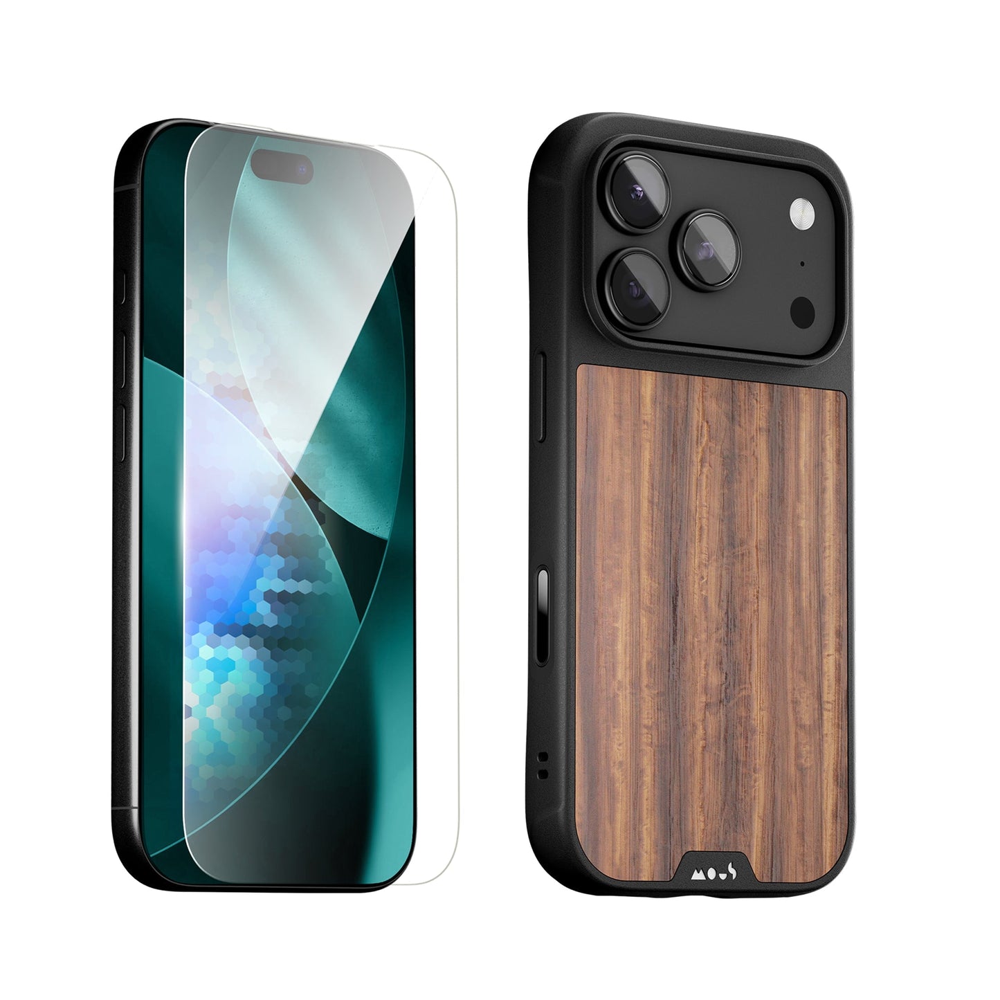 Walnut Protective Case and Screen Protector - iPhone Protection Kit