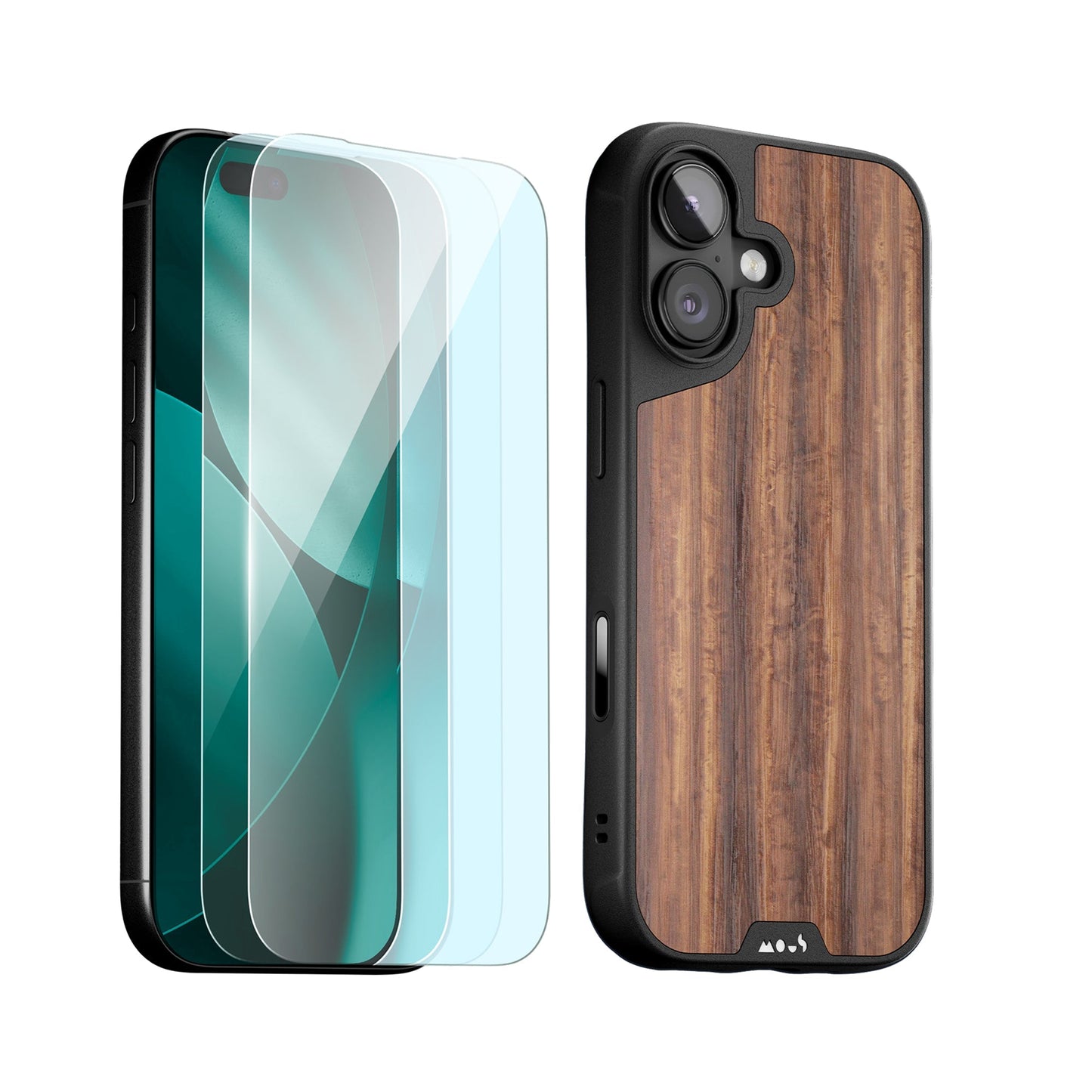 Walnut Protective Case and Screen Protector - iPhone Protection Kit
