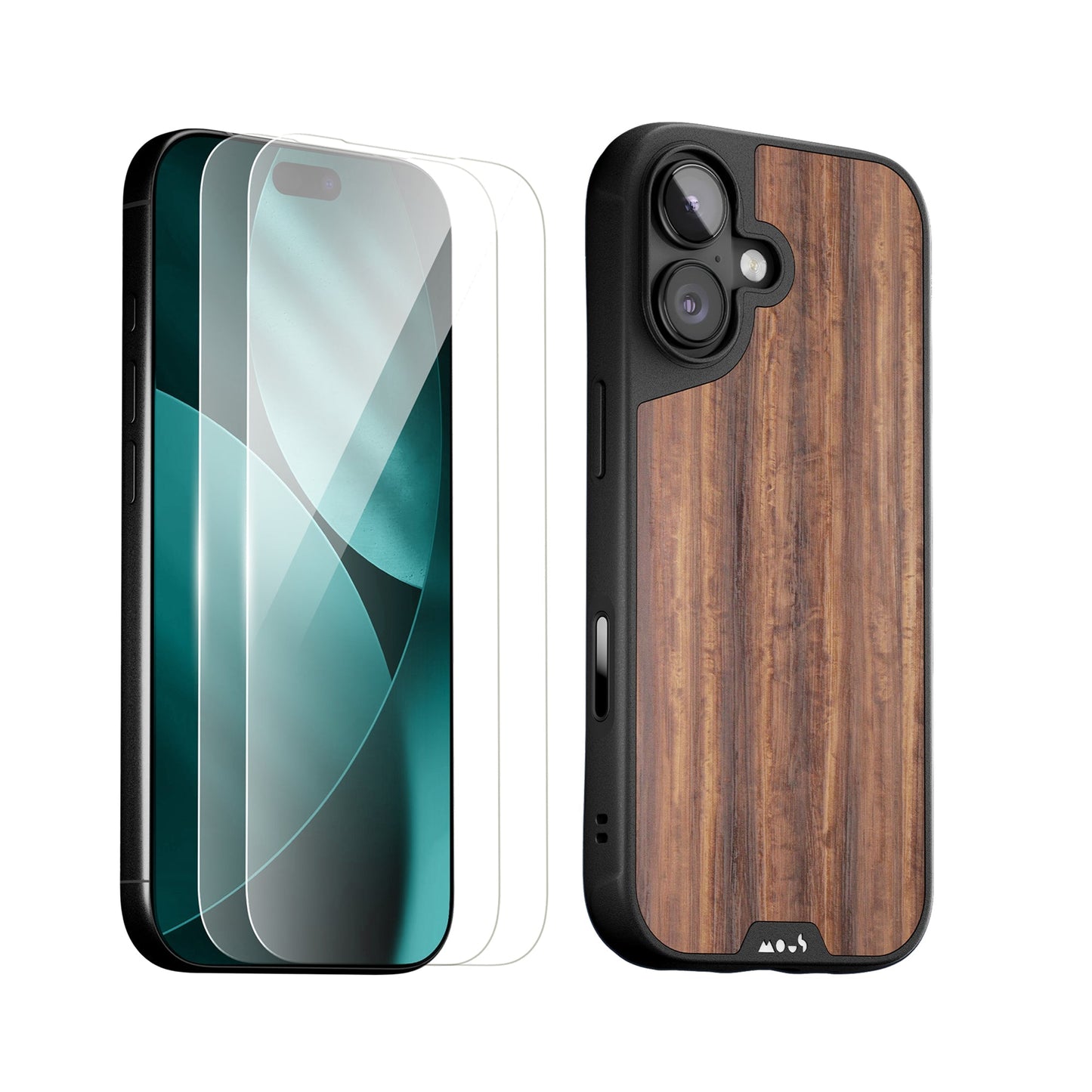 Walnut Protective Case and Screen Protector - iPhone Protection Kit