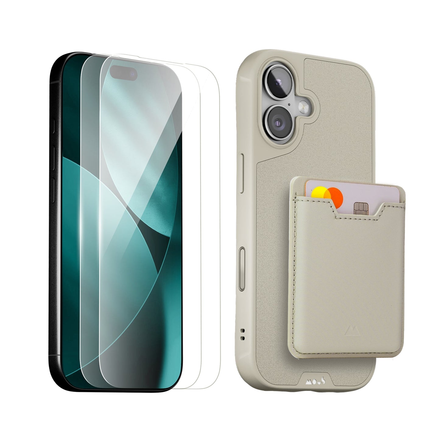 Stone Protective Case, Screen Protector and Card Wallet - iPhone Starter Kit