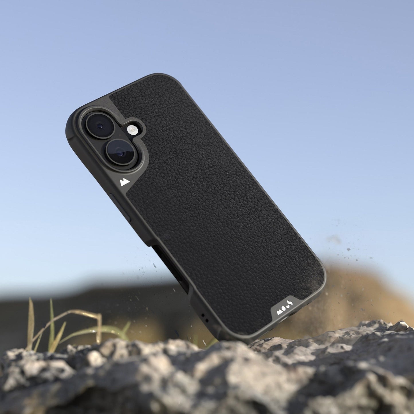 Black Leather Protective Phone Case - Limitless